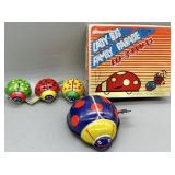 Lady Bug Family Parade Wind-Up Tin Toy w/Box