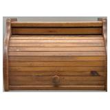 Roll-Top Vintage Wood Bread Box