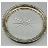 Sterling and Crystal Wine Bottle Coaster