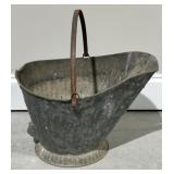 Vintage Galvanized Metal Coal/Feed Scuttle