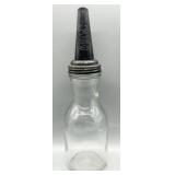 1920s Master Mfg Motor Oil Duraglas Bottle w/Spout