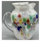 James Joyce Signed Blown Glass Confetti Pitcher
