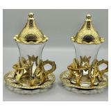 (2) Turkish Teacup Sets