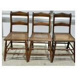 (3) Vintage Cane Bottom Chairs