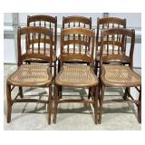 (6) Vintage Cane Bottom Chairs