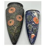 (2) Hanging Wall Pocket Vases Made in Japan