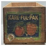 KARE-FUL-PAK Apple Crate Early 20th C. Advertising