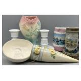 Mixed Vintage Ceramic & Milk Glass Decor Lot