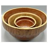 (3) Vintage Stoneware Mixing Bowls