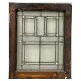 Antique Prairie Style Leaded Glass Window Sash