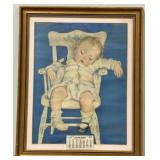 1924 Harrison Fisher Calendar Print, Baby in Chair