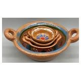 Handpainted Mexican Talavera Pottery Cazuela Bowls