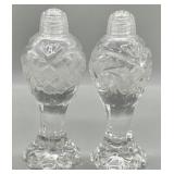 Vintage Bohemian Czech Cut Glass S&P Shakers