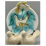 VTG Italian Trinket Dish and Turkey Candleholers