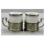 German Pewter Demitasse Rembrandt Cups