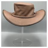 Scarlett Begonia Cowboy Outback Leather Hat