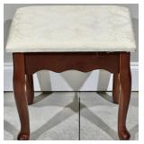 Queen Anne Style Vanity Bench w/Lift Seat Storage
