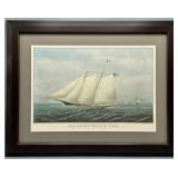 Litho Framed The Yacht "Haze" 87 Tons Picture