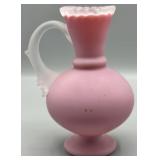 Victorian Cased Pink Satin Art Glass Vase