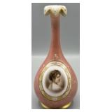 c.1850-1910s Victorian Handpainted Portrait Vase