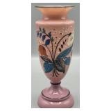 Antique Victorian Bristol Glass Handpainted Vase