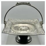 Adelphi Silver Plate Bridal Basket Holder w/Handle