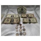 Assorted Coins & Bills - Antique Bills!