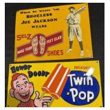 2 metal advertisement signs