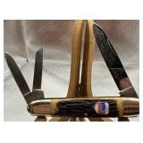 Kissing Cranes Billy Yank stag whittler knife