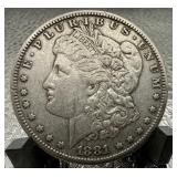 (4) Morgan Silver Dollars - 1880/1881