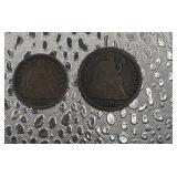 1857 and 1876 Seated Liberty Coins