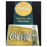 2 Coca-Cola metal signs