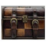 Decorative Faux Leather Wooden Treasure Chest