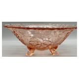 Vintage Grape & Leaf Pattern Pinkish Serving Bowl