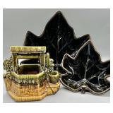 McCoy Wishing Well and Maple Leaf Ceramic Bowls