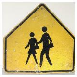 Vintage School Pedestrian Crosswalk Sign