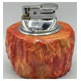 Vintage Red Alabaster Stone Table Lighter
