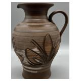 1960s Carved German Stoneware Pitcher