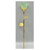 Green Flourite Carved Rose w/Gold Tone Stem