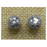 Moissanite 2.0ct Round Brilliant Earrings w/COA