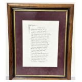 Vintage Cross-Stitch "To His Mother" Framed