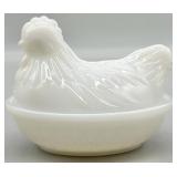 Hazel Atlas Milk Glass Hen on Nest