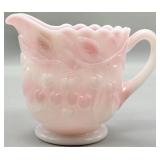 Fenton Rosalene Pink Slag Milk Glass Creamer