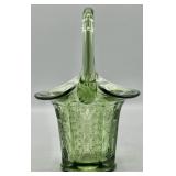 Fenton Butterfly and Berry Heritage Green Basket