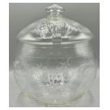 Etched Crystal Punch Bowl