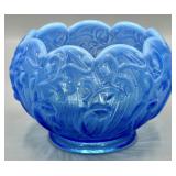 Sapphire Opalescent Fenton Lily of The Valley Bowl