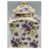 Vintage Floral Porcelain Lidded Jar