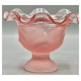 Viking Glass Epic Cabbage Leaf Footed Dish