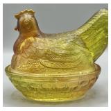 Vintage Tri-Color Hen On Nest