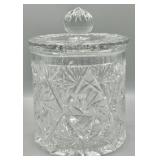 Vintage Bohemian Lead Crystal Large Biscuit Barrel